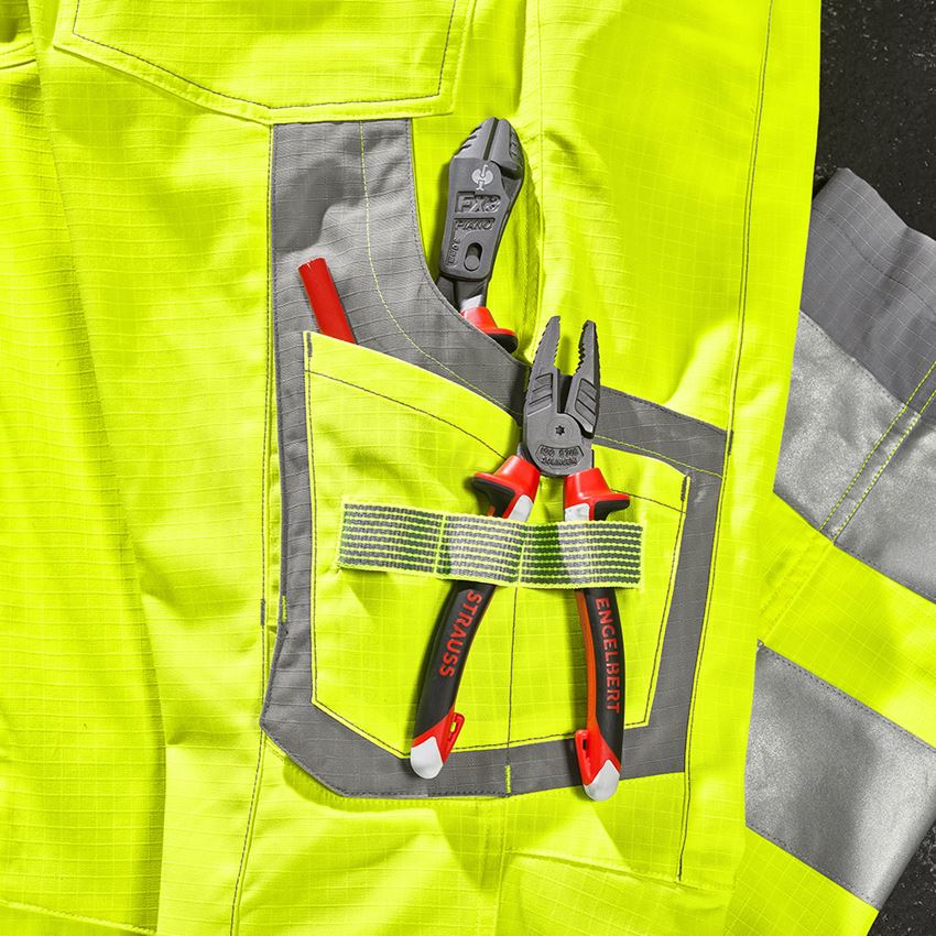 Pracovní kalhoty: Výstražné kalhoty cargo e.s.concrete + výstražná žlutá/perlově šedá 2