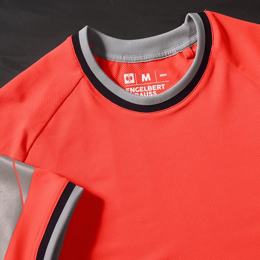 Oděvy: Výstražné funkční tričko e.s.ambition + výstražná červená/černá 2