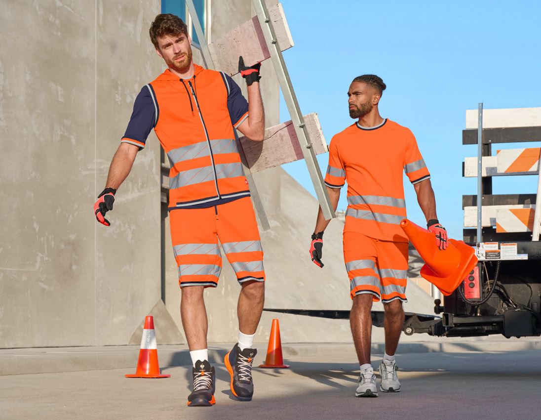 Pracovní vesty: Výstražná funkční vesta e.s.ambition + výstražná oranžová/tmavomodrá 2