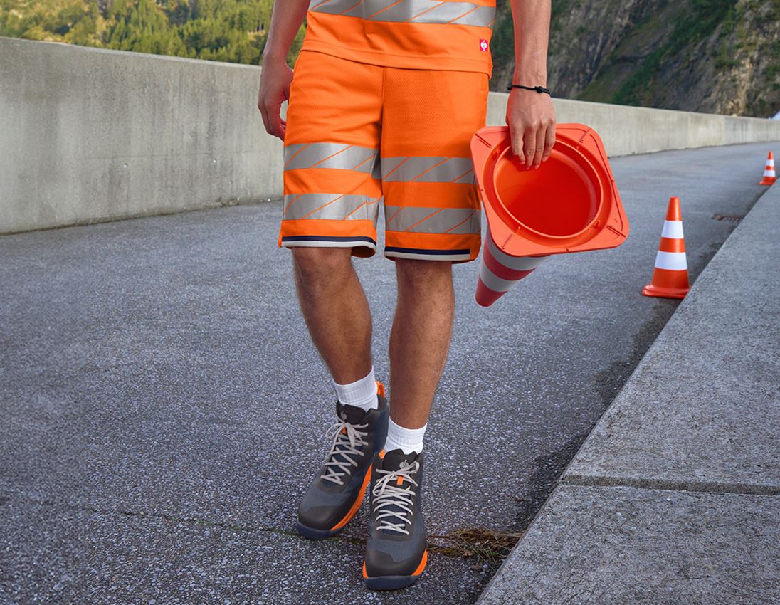 Oděvy: Výstražné funkční šortky e.s.ambition + výstražná oranžová/tmavomodrá 1