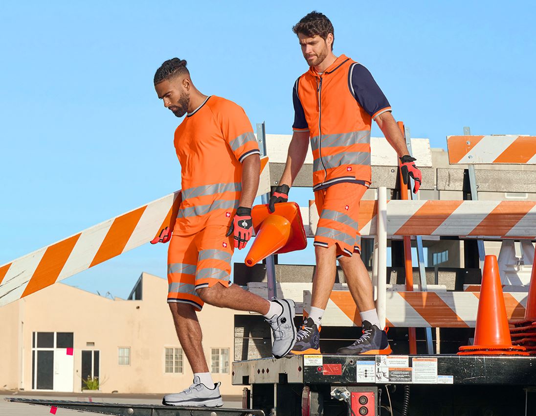 Pracovní kalhoty: Výstražné funkční šortky e.s.ambition + výstražná oranžová/tmavomodrá 3