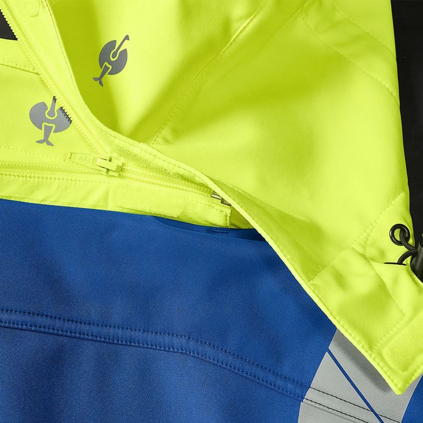 Pracovní bundy: Výstražná zimní softshellová bunda e.s.motion 24/7 + modrá chrpa/výstražná žlutá 2