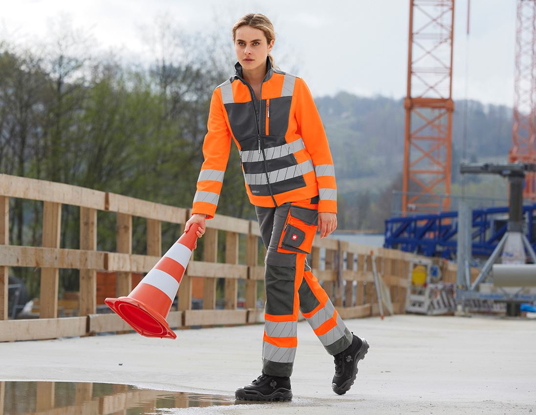 Pracovní bundy: Výstražná softshellová bunda e.s.motion 24/7, dám. + antracit/výstražná oranžová 2