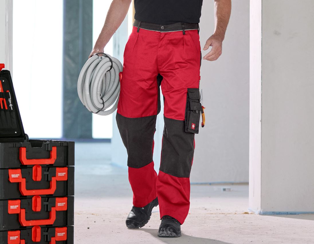 Pracovní kalhoty: Kalhoty do pasu e.s.image + červená/černá 7