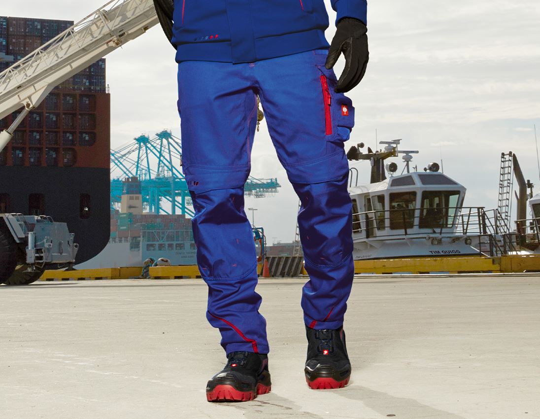 Pracovní kalhoty: Zimní kalhoty do pasu e.s.motion 2020, pánské + modrá chrpa/ohnivě červená