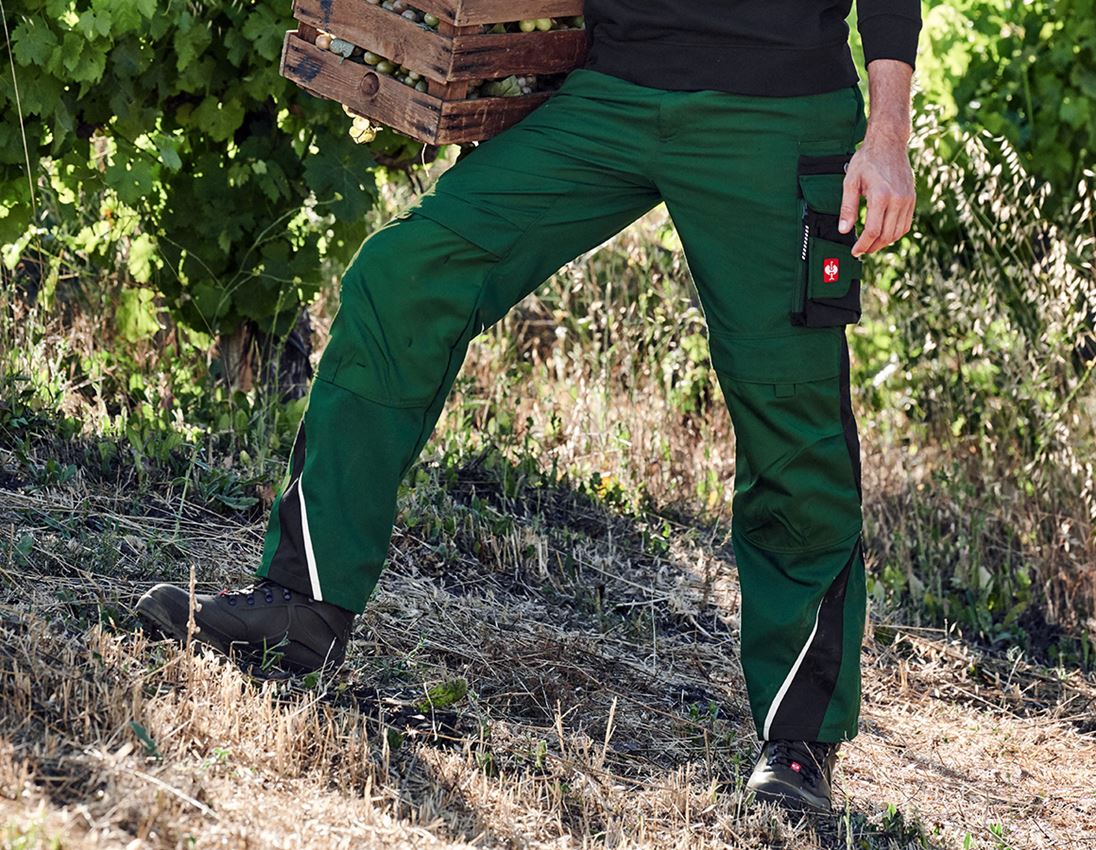Pracovní kalhoty: Kalhoty do pasu e.s.motion, zimní + zelená/černá
