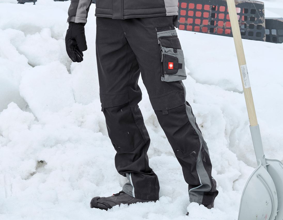 Pracovní kalhoty: Kalhoty do pasu e.s.motion, zimní + grafit/cement
