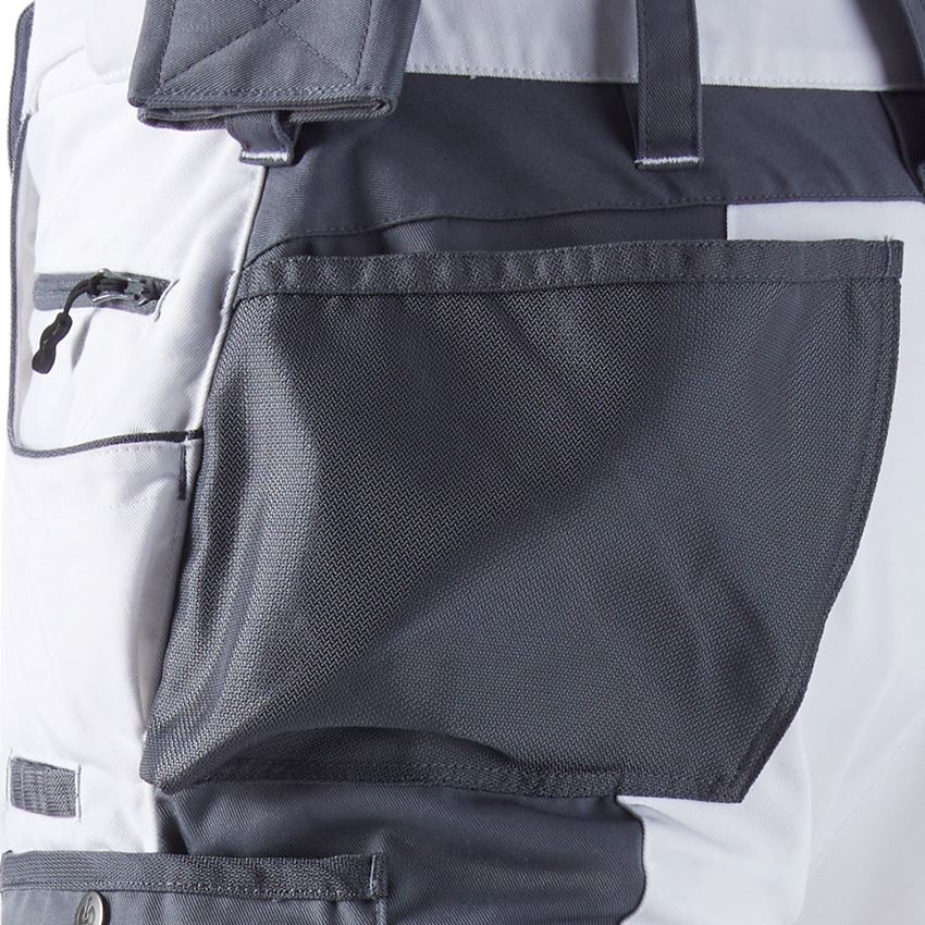 Pracovní kalhoty: Kalhoty do pasu e.s.motion + bílá/šedá 2