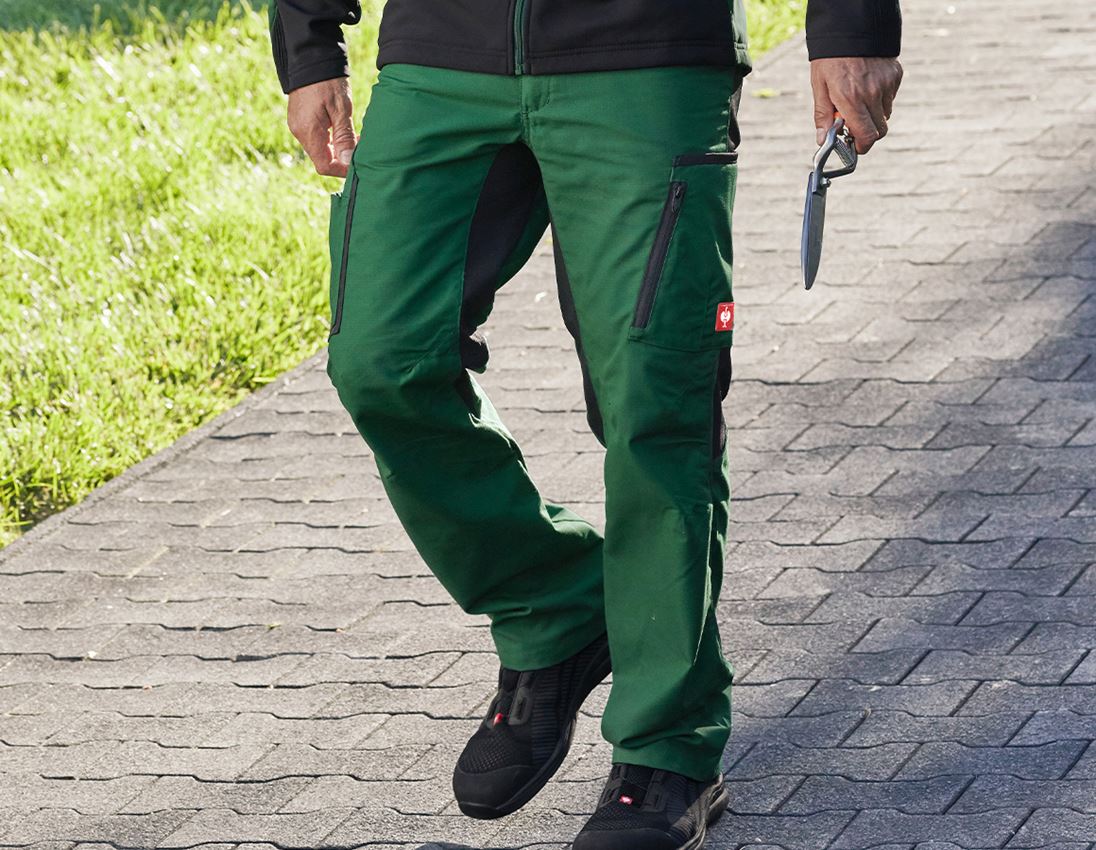 Pracovní kalhoty: Kalhoty do pasu e.s.vision, pánská + zelená/černá