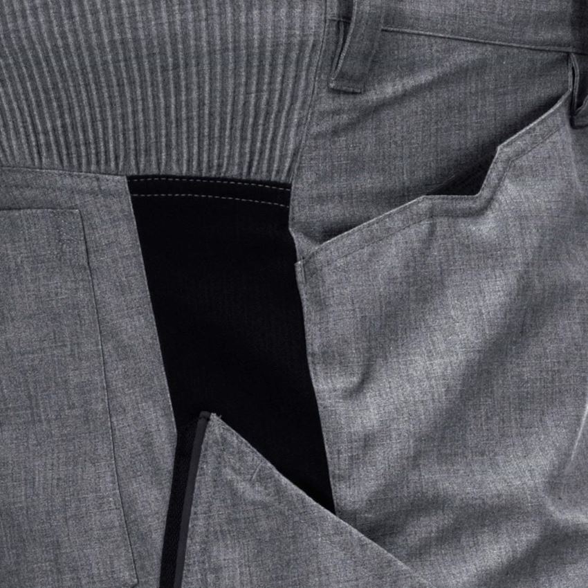 Pracovní kalhoty: Kalhoty do pasu e.s.vision, pánská + cement melanž/černá 2