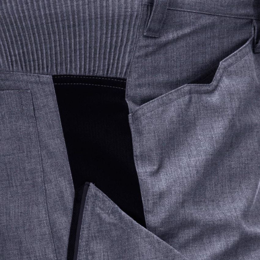 Pracovní kalhoty: Kalhoty do pasu e.s.vision, pánská + pacifik melanž/černá 2