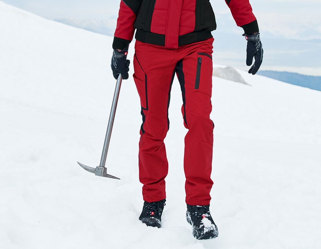 Pracovní kalhoty: Dámské zimní kalhoty e.s.vision + červená/černá