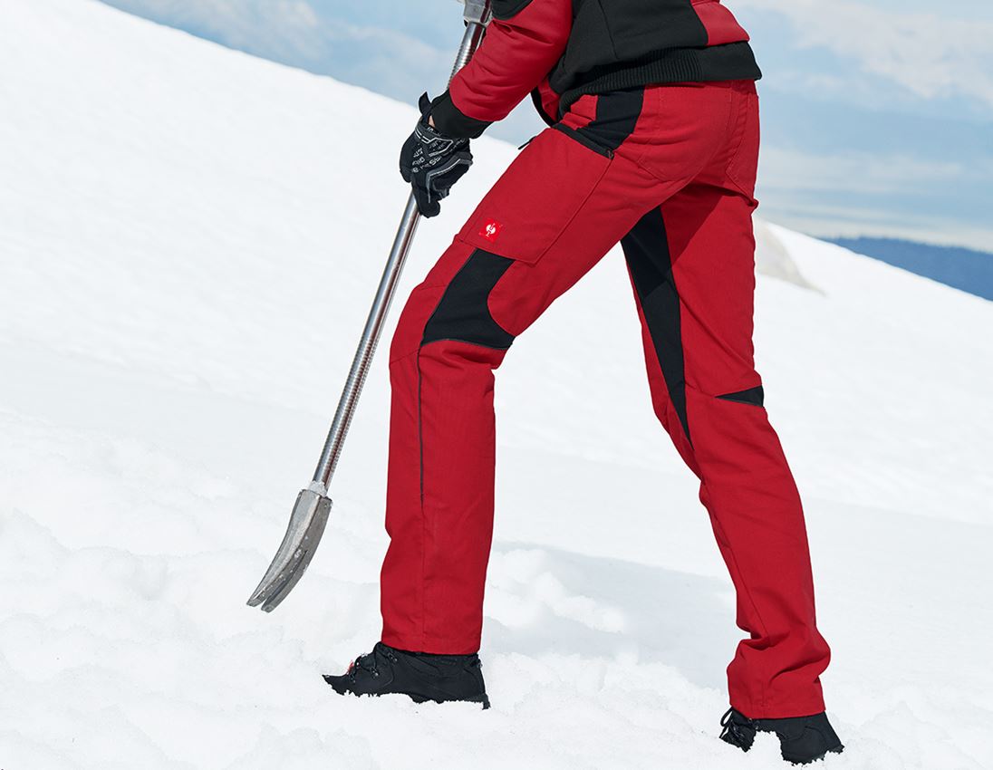 Pracovní kalhoty: Dámské zimní kalhoty e.s.vision + červená/černá 1