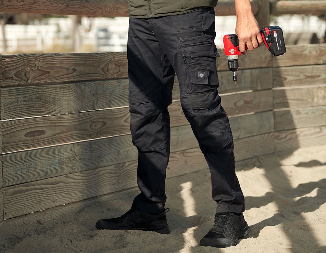Pracovní kalhoty: Kalhoty do pasu e.s.motion ten + oxidově černá