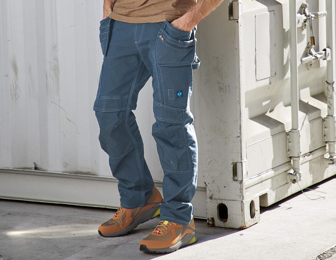 Pracovní kalhoty: Kalhoty s pouzdrovými kapsami e.s.vintage + ledově modrá