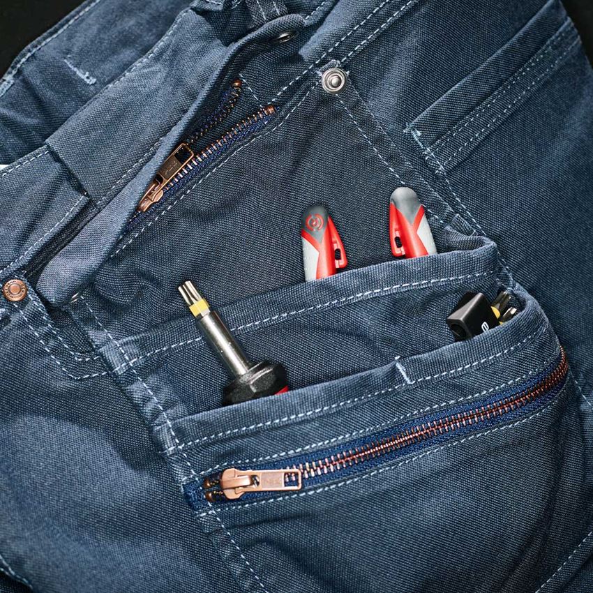 Truhlář / Stolař: Kalhoty s pouzdrovými kapsami e.s.vintage + ledově modrá 2