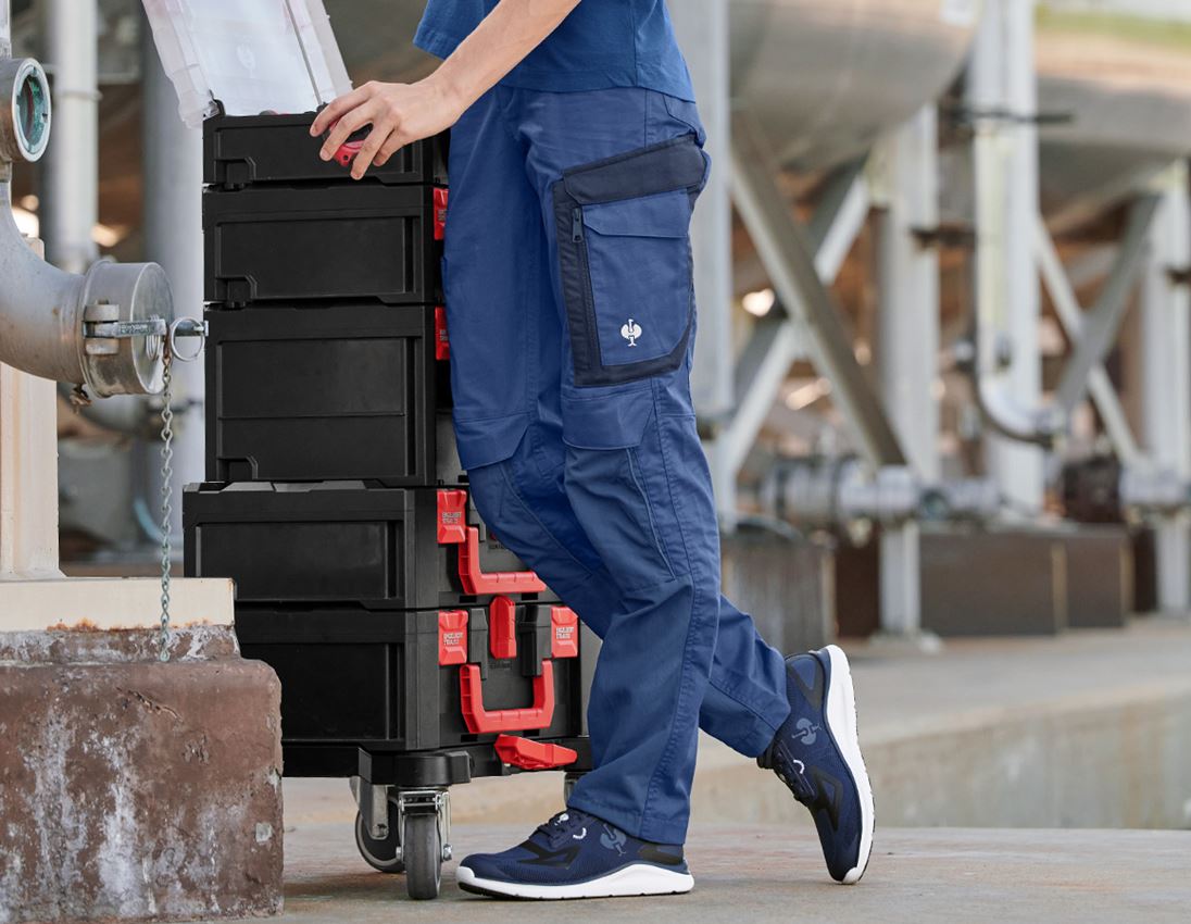 Pracovní kalhoty: Kalhoty do pasu e.s.concrete light, dámská + alkalická modrá/hlubinněmodrá