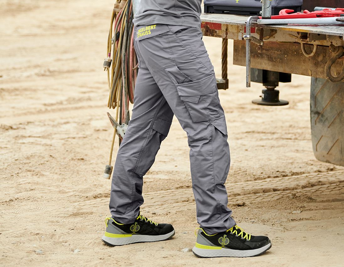 Pracovní kalhoty: Kalhoty do pasu e.s.trail + čedičově šedá/acidově žlutá 1