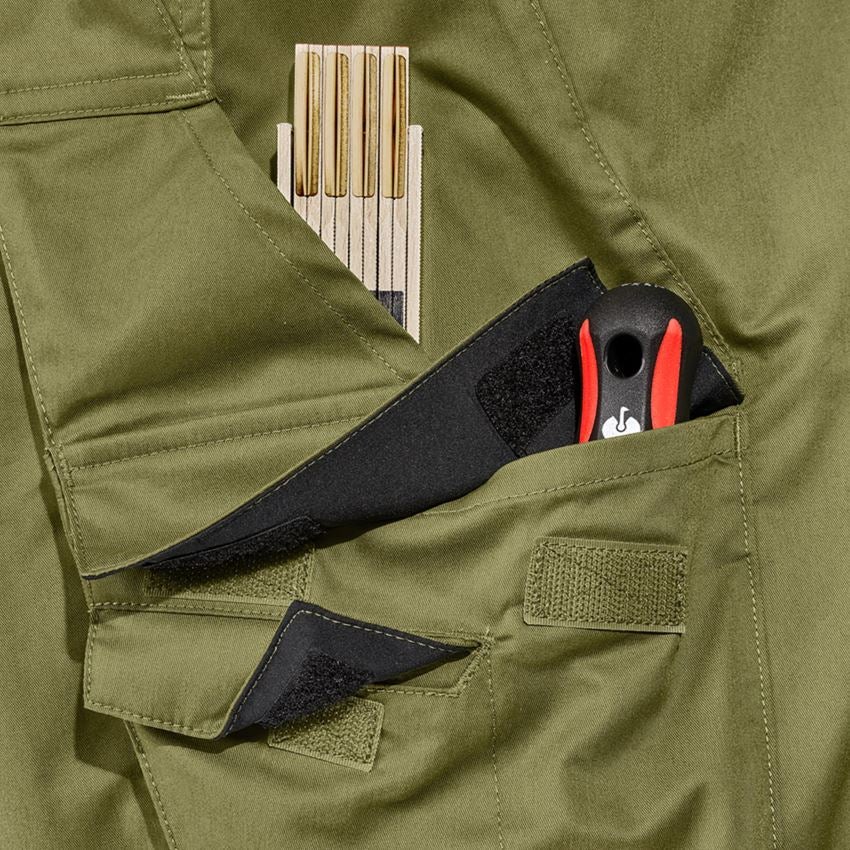 Pracovní kalhoty: Kalhoty do pasu e.s.trail, dámská + jalovcová zelená/citronově zelená 2