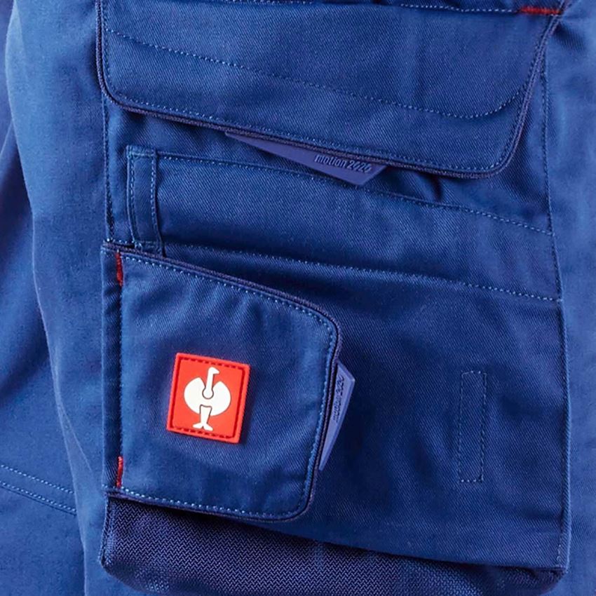 Pracovní kalhoty: Kalhoty s laclem e.s.motion 2020 + modrá chrpa/ohnivě červená 2