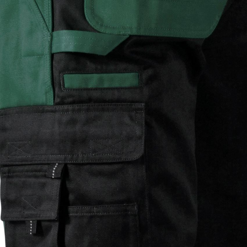 Pracovní kalhoty: Kalhoty s laclem e.s.image + zelená/černá 2