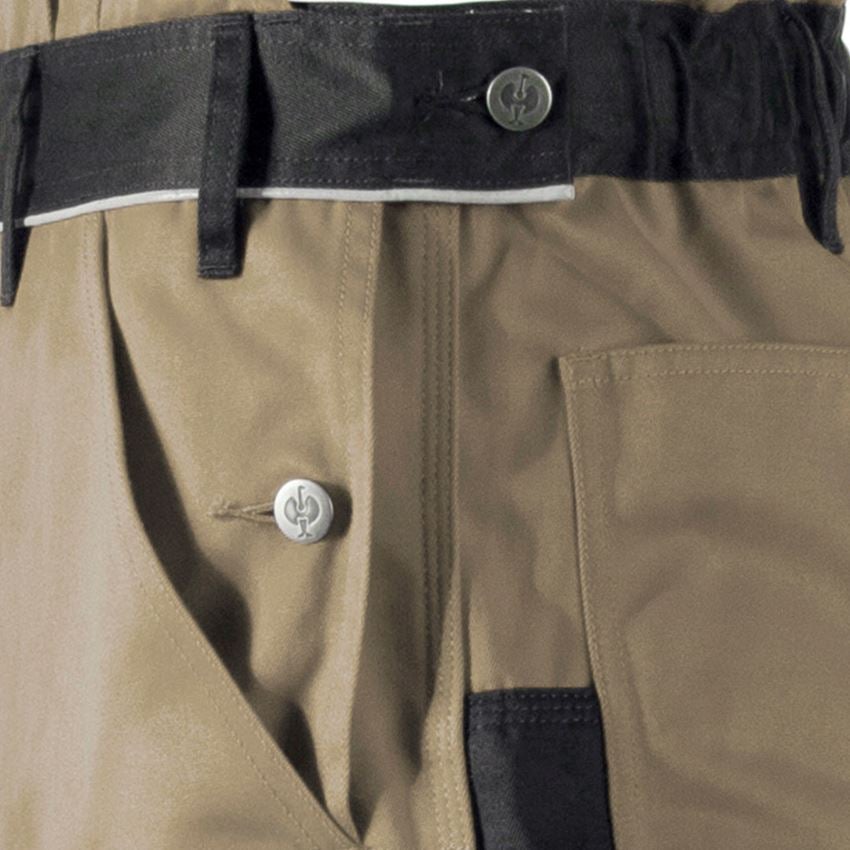 Pracovní kalhoty: Kalhoty s laclem e.s.image + khaki/černá 2