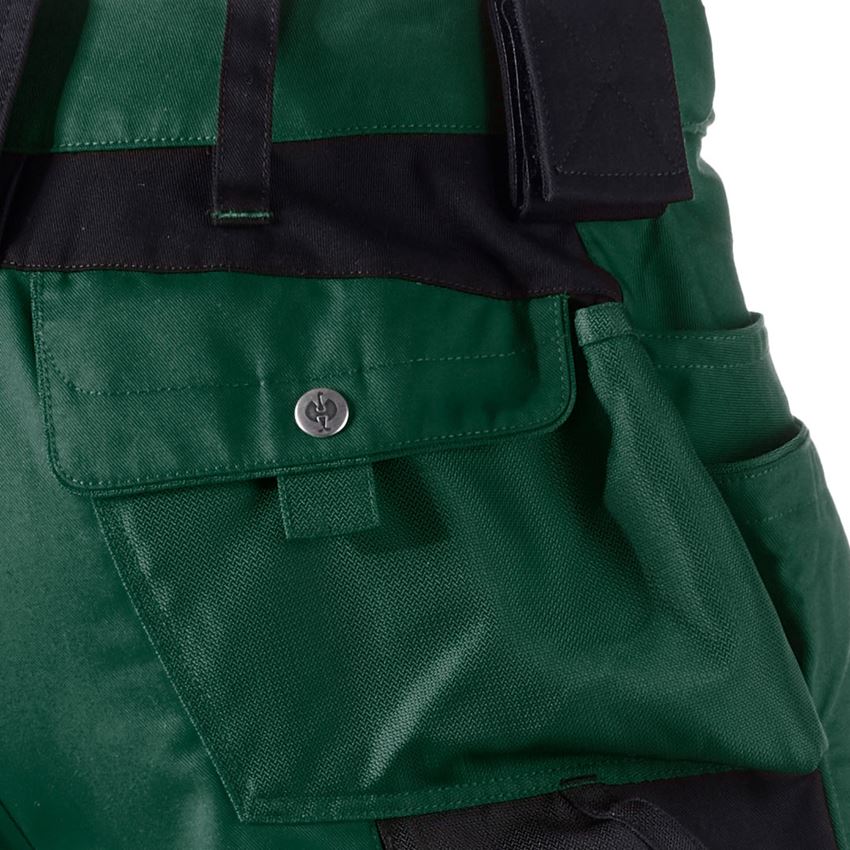 Pracovní kalhoty: Kalhoty s laclem e.s.motion + zelená/černá 2