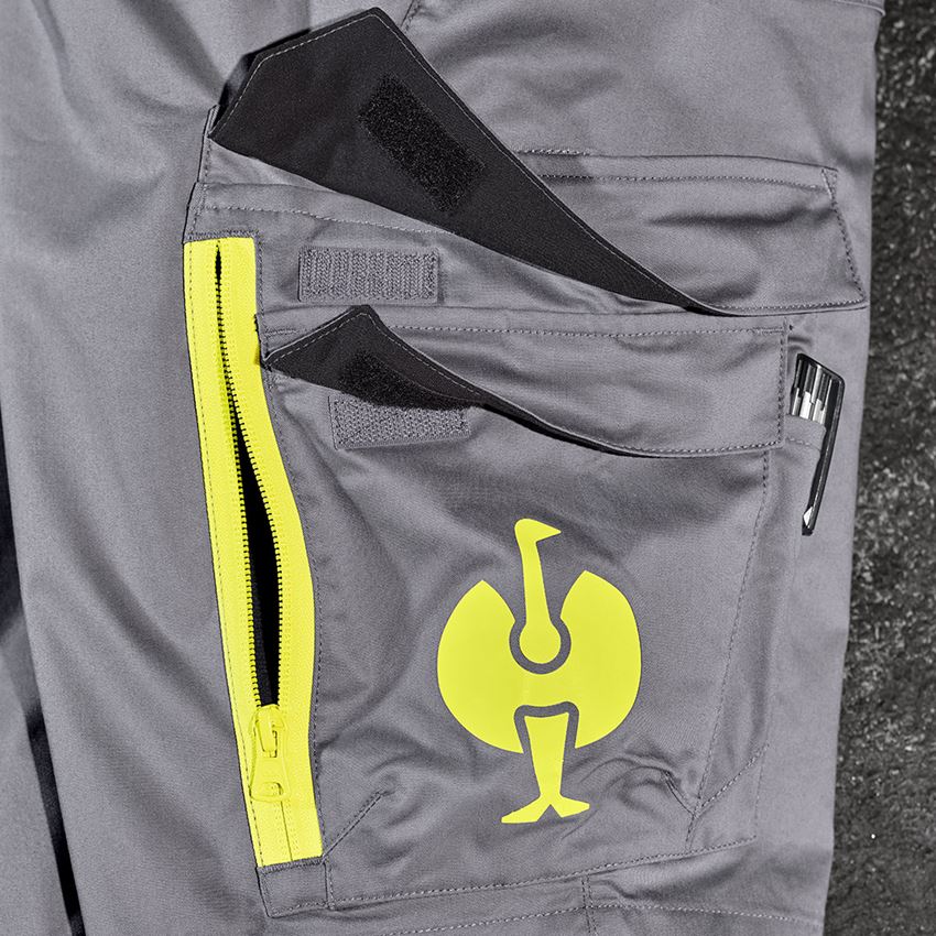 Pracovní kalhoty: Šortky e.s.trail + čedičově šedá/acidově žlutá 2