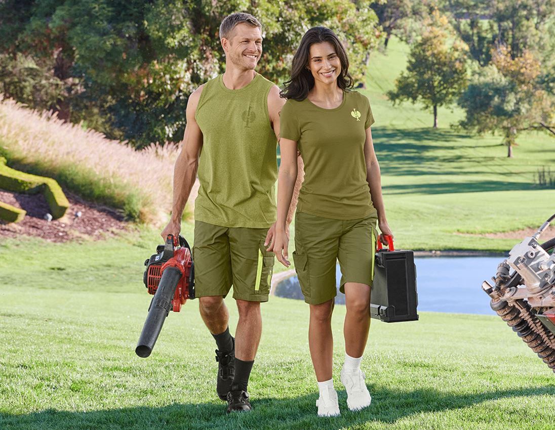 Pracovní kalhoty: Šortky e.s.trail, dámské + jalovcová zelená/citronově zelená 3