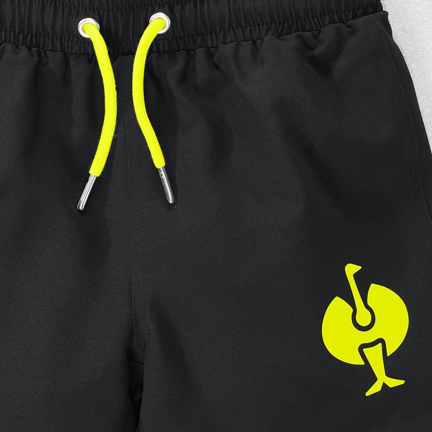 Krat'asy: Koupací šortky e.s.trail, dětské + černá/acidově žlutá 2