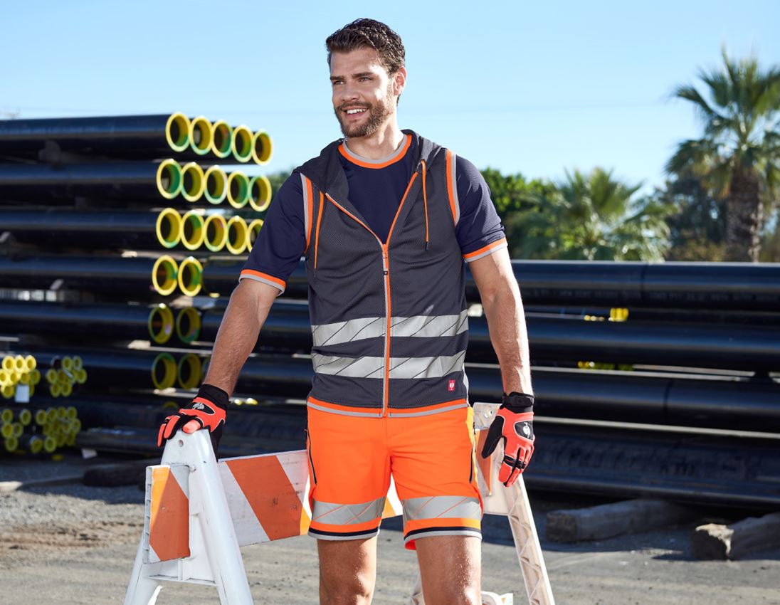 Pracovní kalhoty: Reflex funkční šortky e.s.ambition + výstražná oranžová/tmavomodrá 1