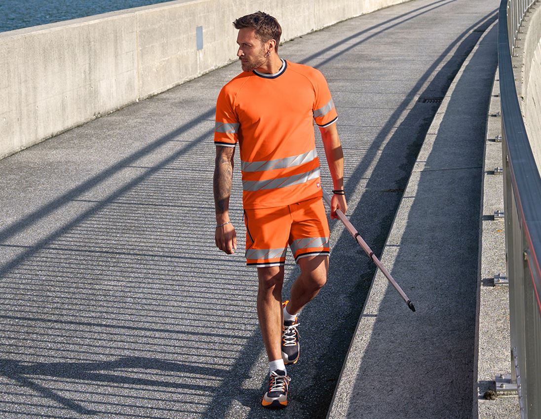 Pracovní kalhoty: Reflex funkční šortky e.s.ambition + výstražná oranžová/tmavomodrá 5
