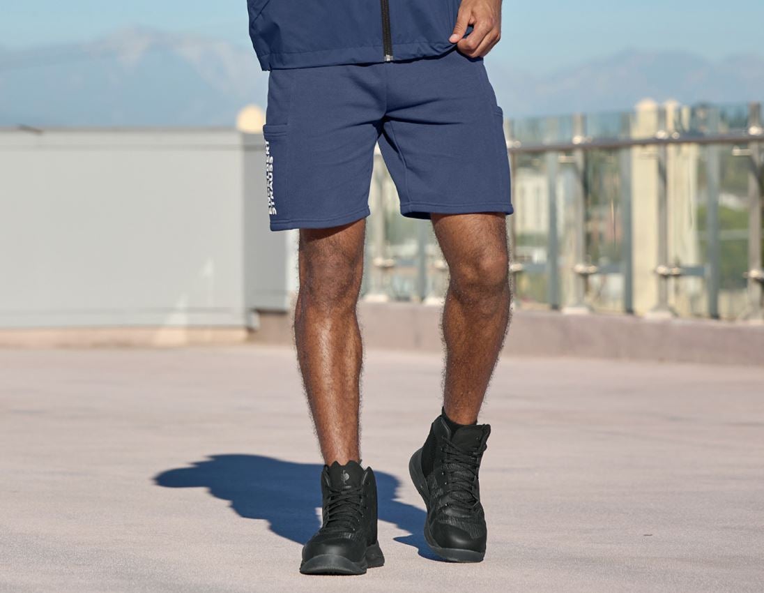 Pracovní kalhoty: Teplákové šortky light e.s.trail + hlubinněmodrá/bílá