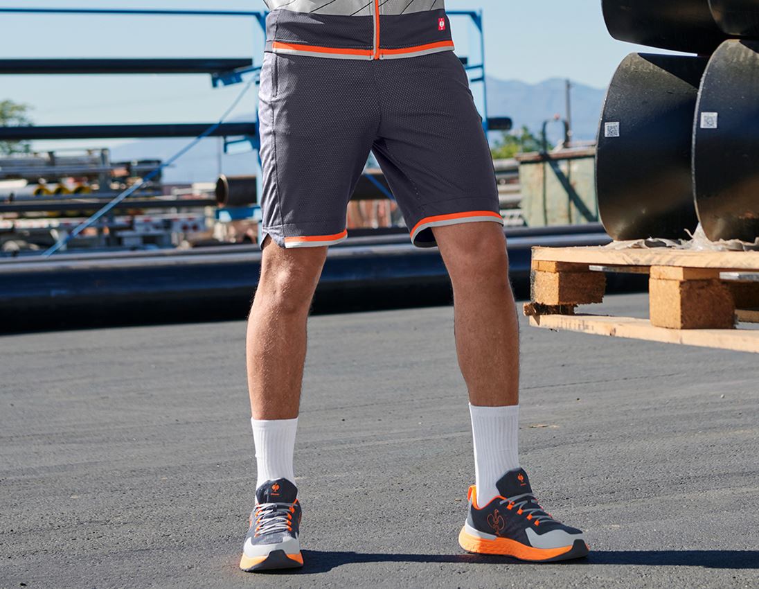 Pracovní kalhoty: Funkční šortky e.s.ambition + tmavomodrá/výstražná oranžová 2