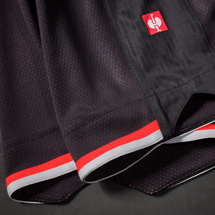 Oděvy: Funkční šortky e.s.ambition + černá/výstražná červená 2