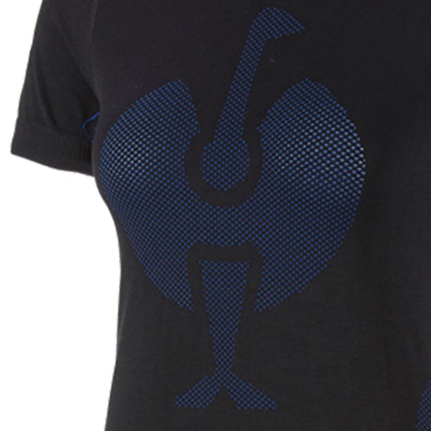 Funkční spodní prádlo: e.s. Funkční-Tričko seamless-warm, dámské + černá/enciánově modrá 2
