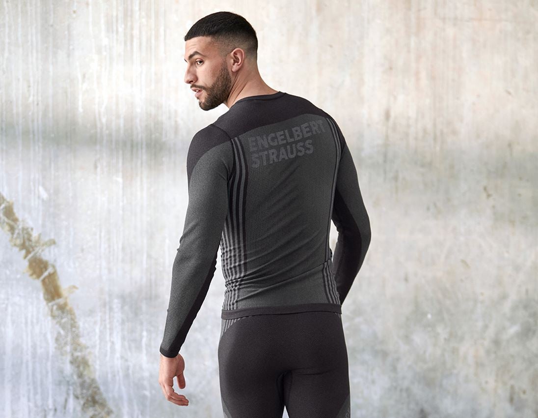 Spodní prádlo | Termo oblečení: Funkční triko s dlouhým rukávem e.s.trail bezešvé + černá/čedičově šedá 1
