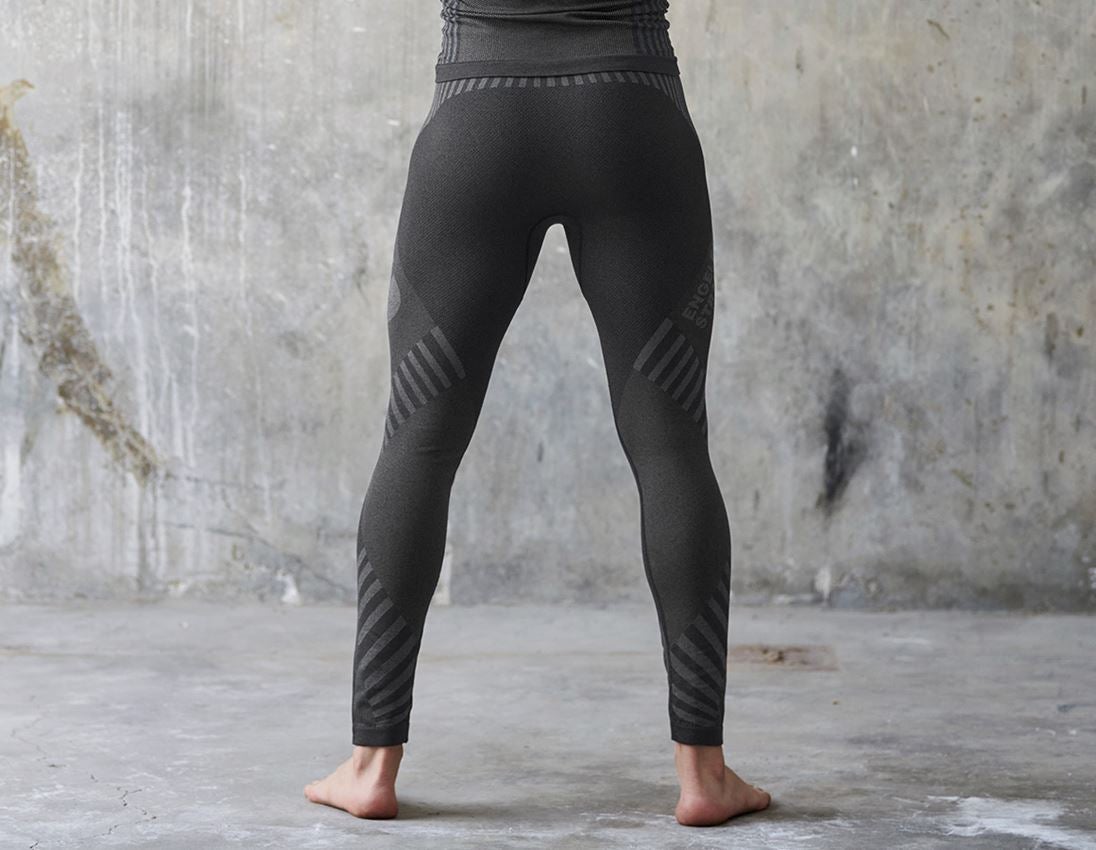 Spodní prádlo | Termo oblečení: Funkční dlouhé spodní kalhoty bezešvé e.s.trail + černá/čedičově šedá 2