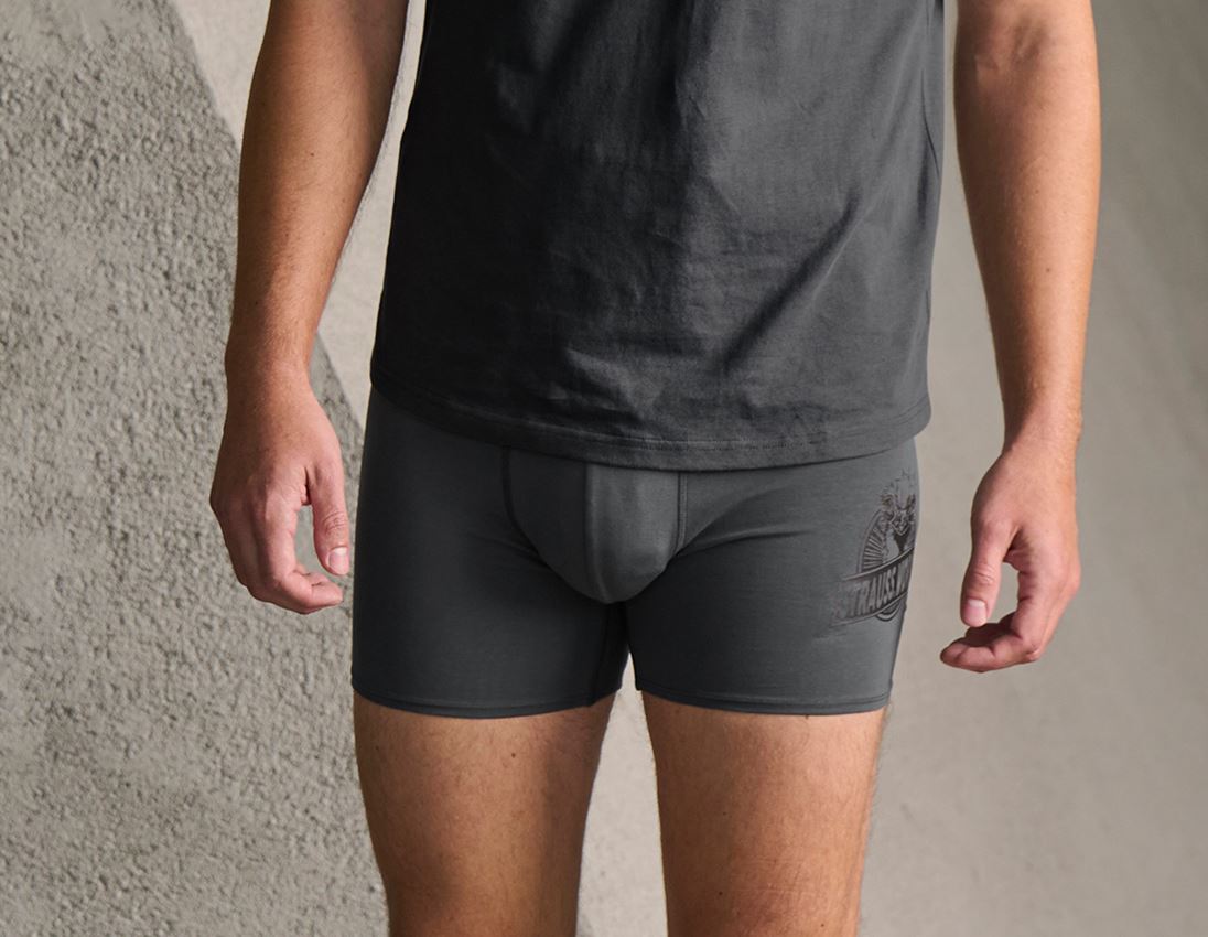 Oděvy: Longleg boxerky e.s.iconic, 2 ks v balení + karbonová šedá+černá