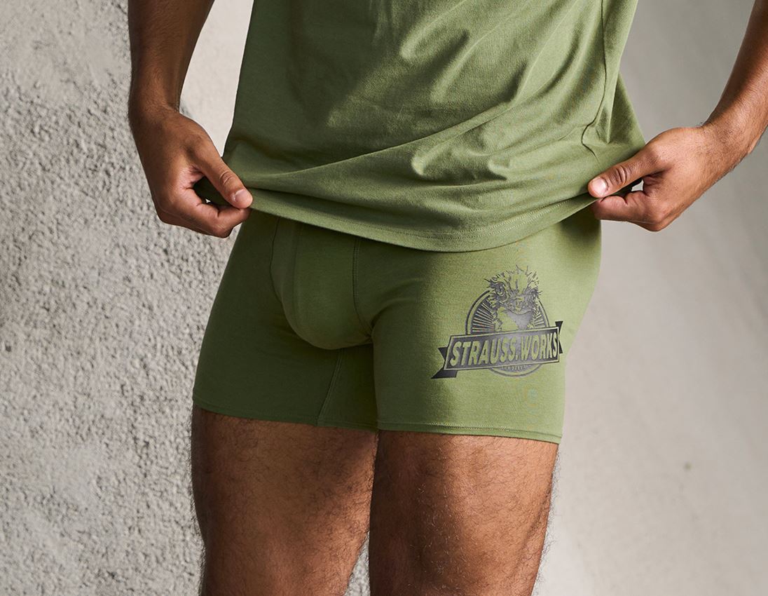 Spodní prádlo | Termo oblečení: Longleg boxerky e.s.iconic, 2 ks v balení + horská zelená+černá
