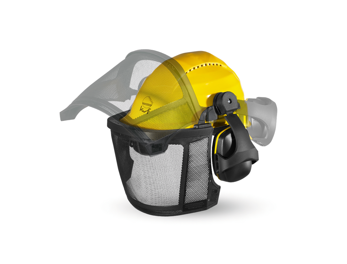 Ochranné přilby: Kombinace lesnické a ochranné přilby Professional + žlutá