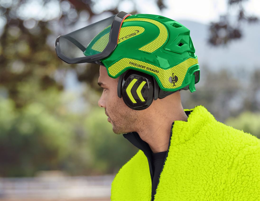 Ochranné přilby: e.s. Lesnická helma Protos® + zelená/výstražná žlutá 1