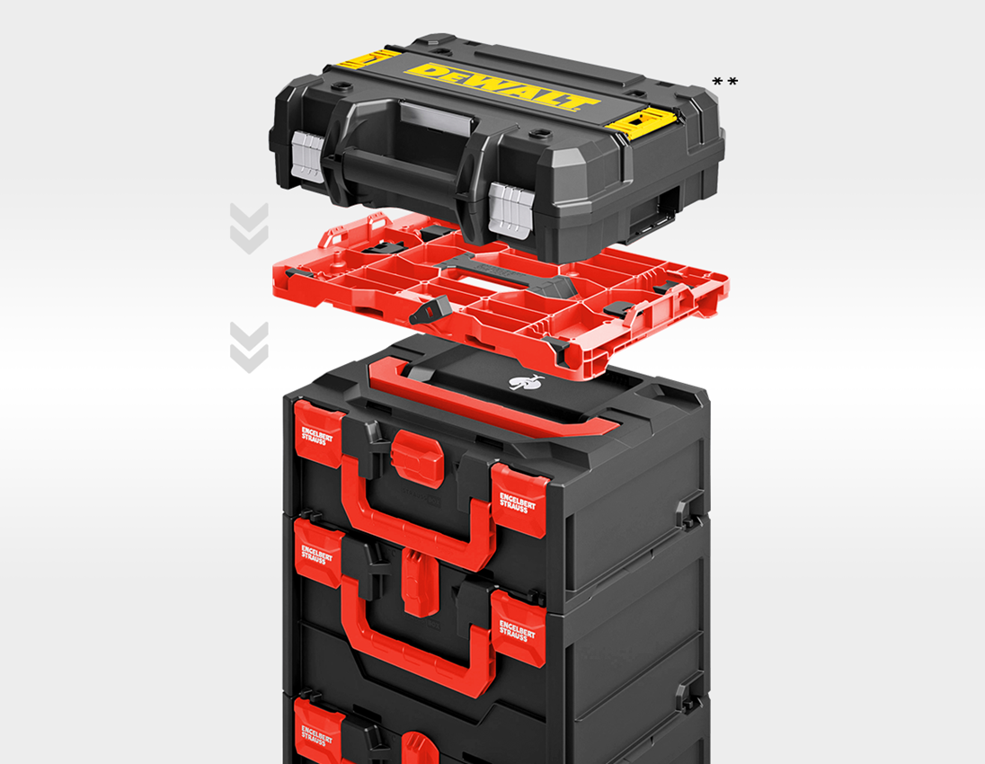 STRAUSSbox Systém: Adaptérová deska STRAUSSbox Hybrid + červená/černá 1