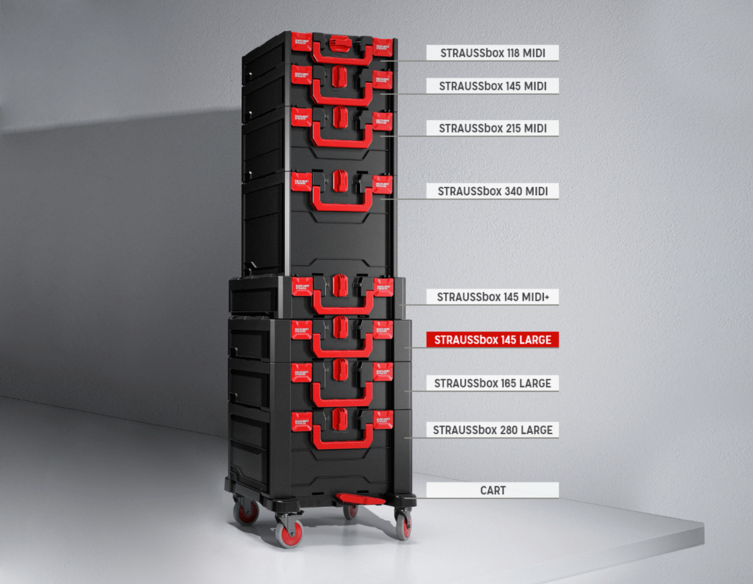 STRAUSSbox Systém: STRAUSSbox 145 large + černá/červená