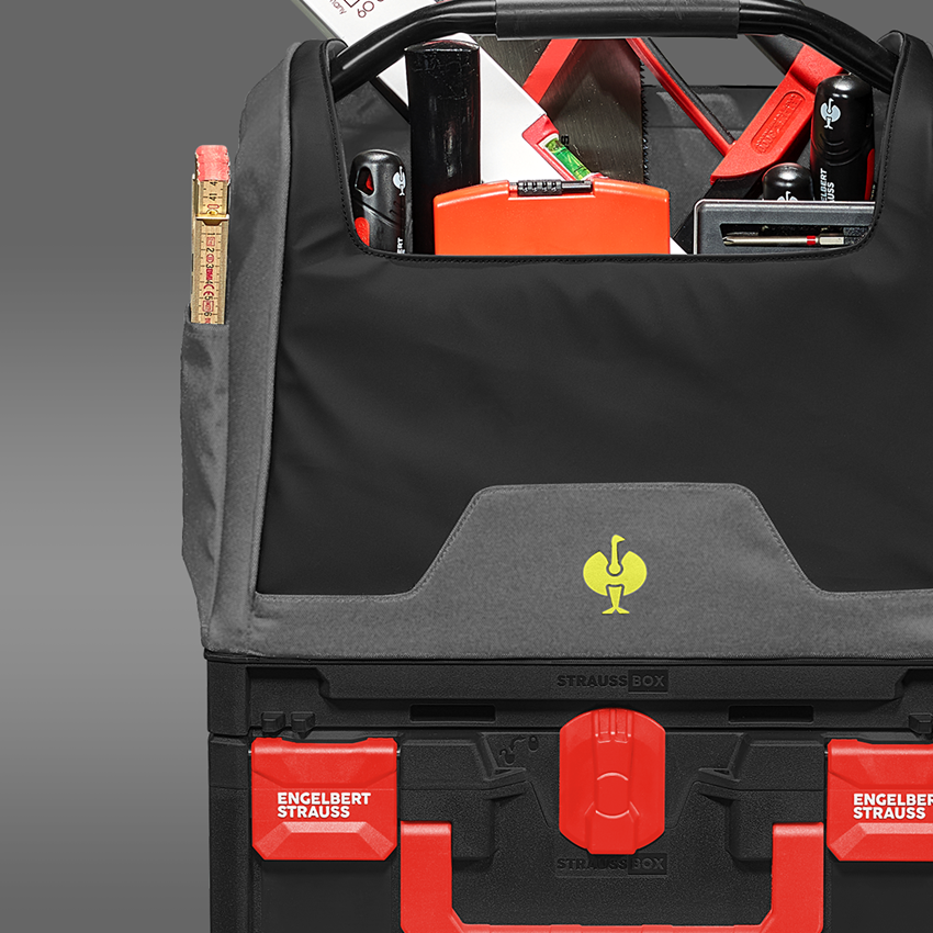 STRAUSSbox Systém: STRAUSSbox taška na nářadí, otevřená + čedičově šedá/acidově žlutá 2