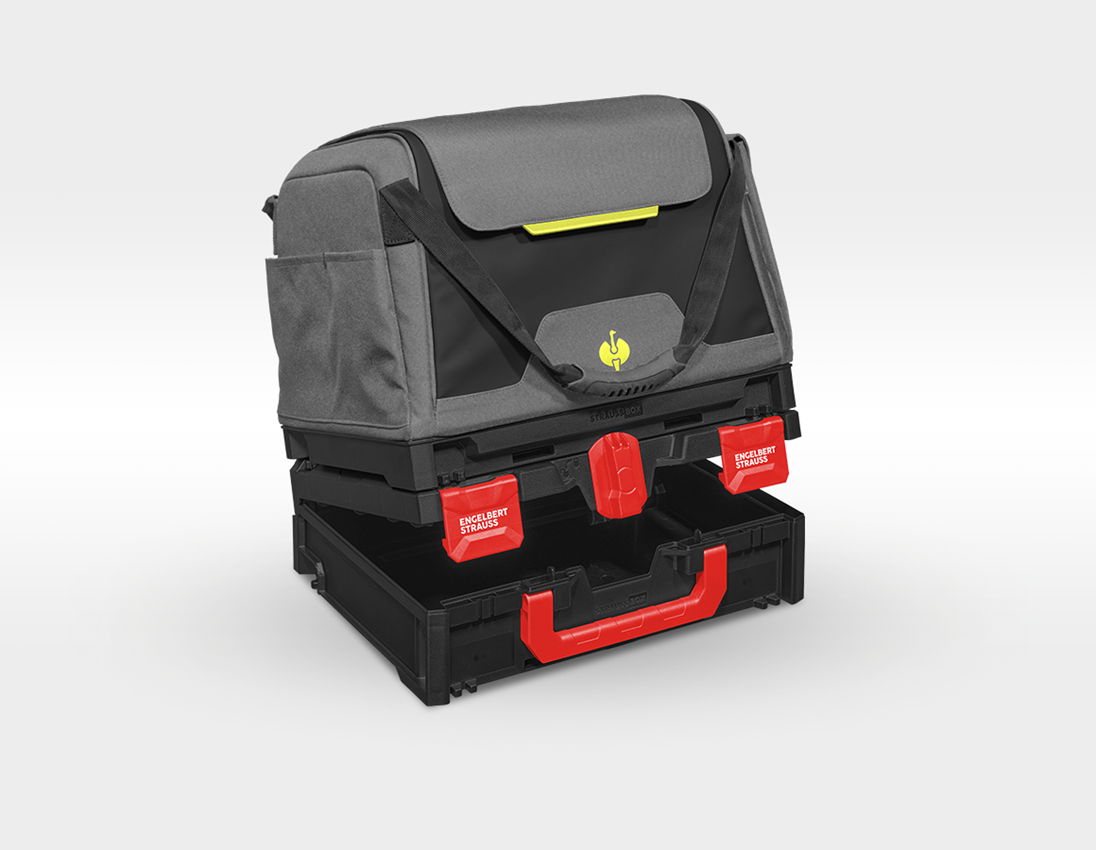 STRAUSSbox Systém: STRAUSSbox taška na nářadí, zavřená + čedičově šedá/acidově žlutá 2