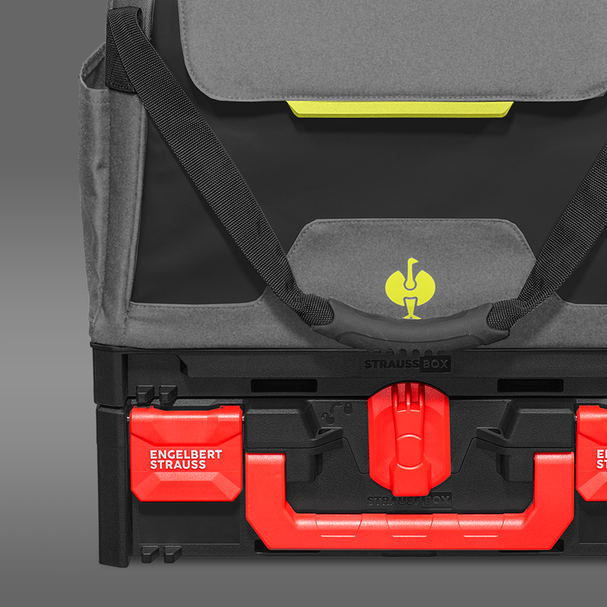 STRAUSSbox Systém: STRAUSSbox taška na nářadí, zavřená + čedičově šedá/acidově žlutá 2