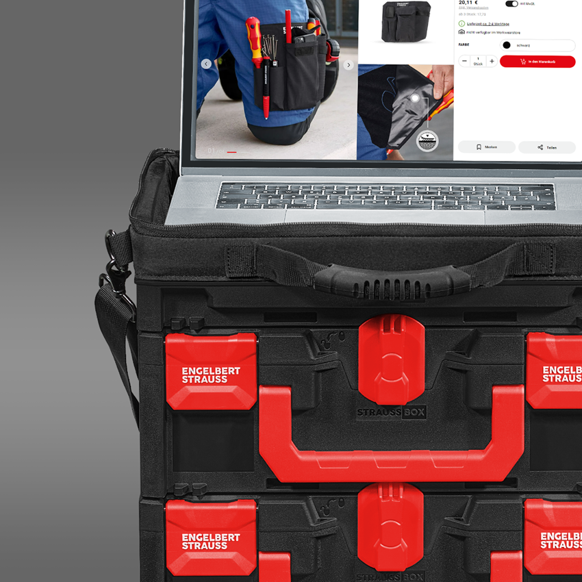 STRAUSSbox Systém: STRAUSSbox taška na laptop + černá 2