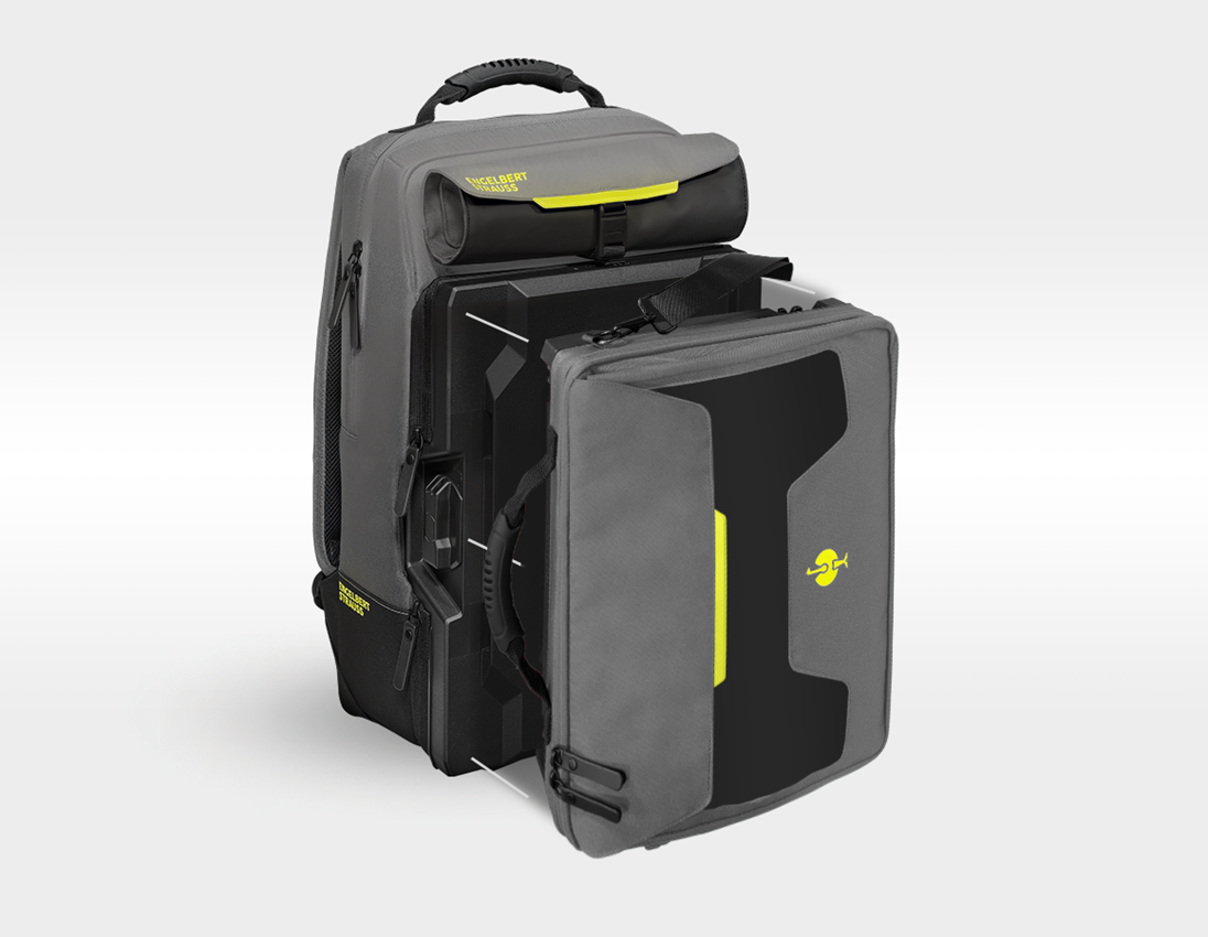 STRAUSSbox Systém: STRAUSSbox taška na laptop + čedičově šedá/acidově žlutá 3