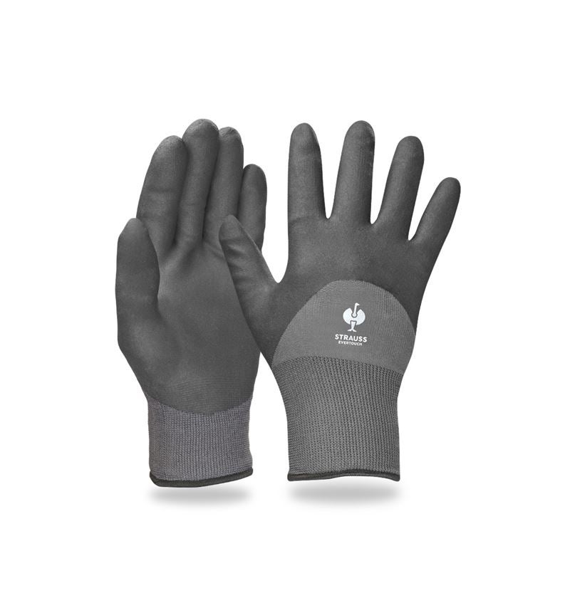 Povrstvené: e.s. Nitrilové rukavice evertouch winter + černá/šedá